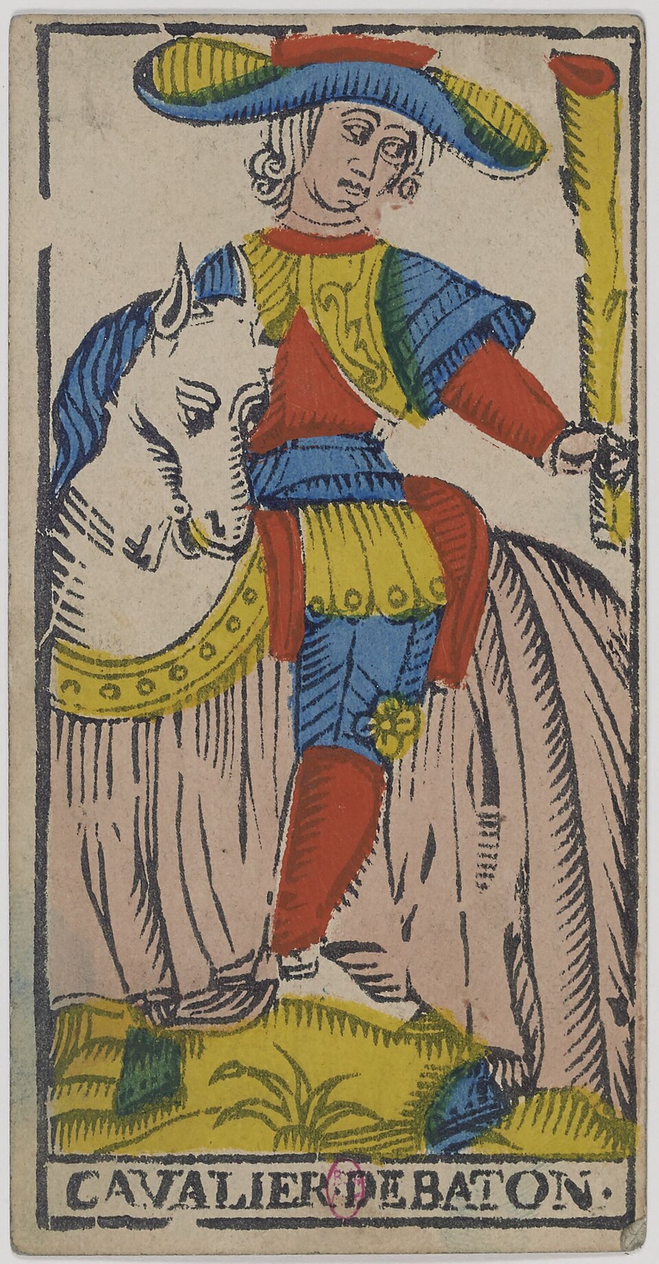 Cavalier de Bâtons, arcane mineur du tarot de Marseille