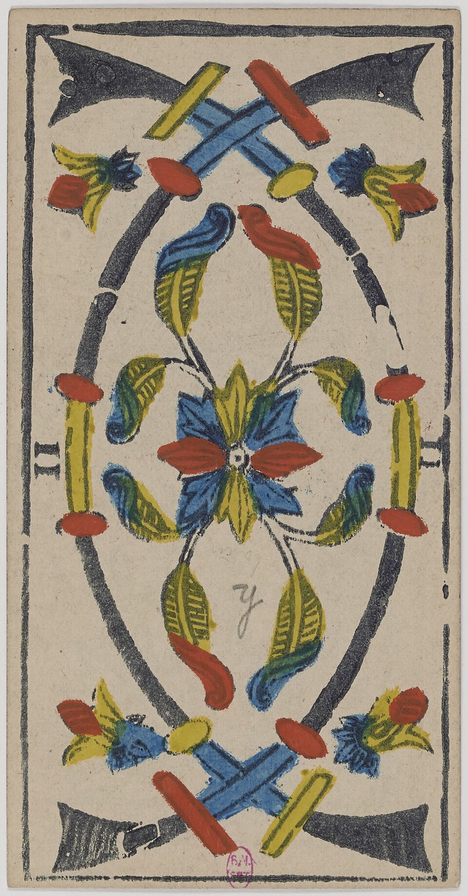 Deux d'Épées, arcane mineur du tarot de Marseille