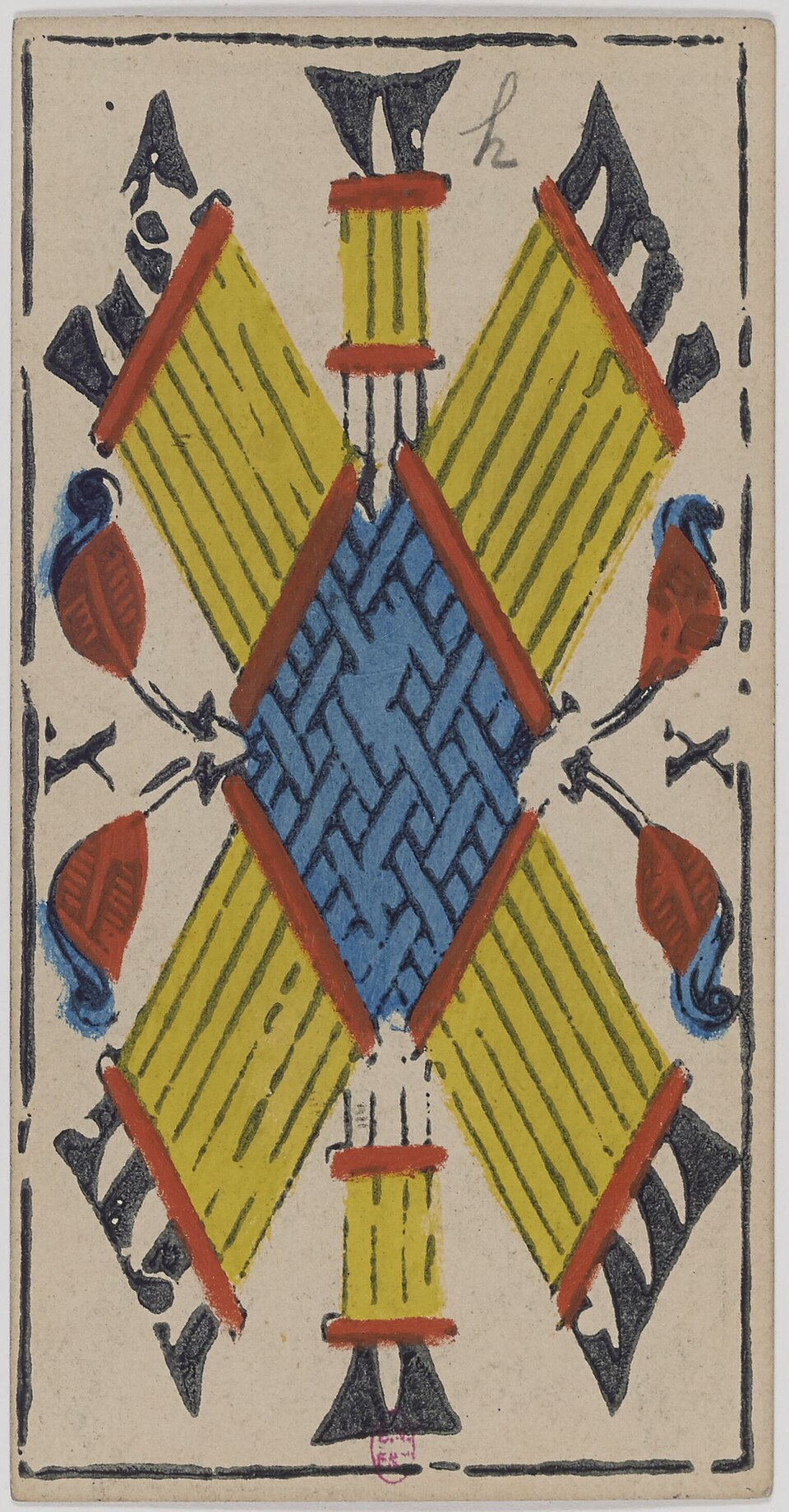Dix de Bâtons, arcane mineur du tarot de Marseille
