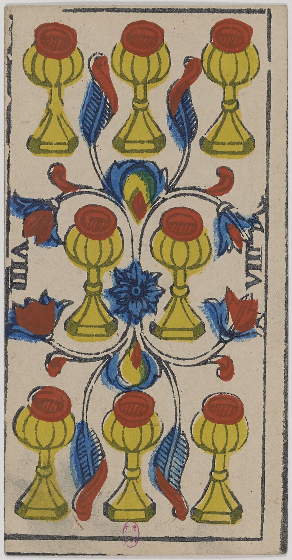 Huit de Coupes, arcane mineur du tarot de Marseille