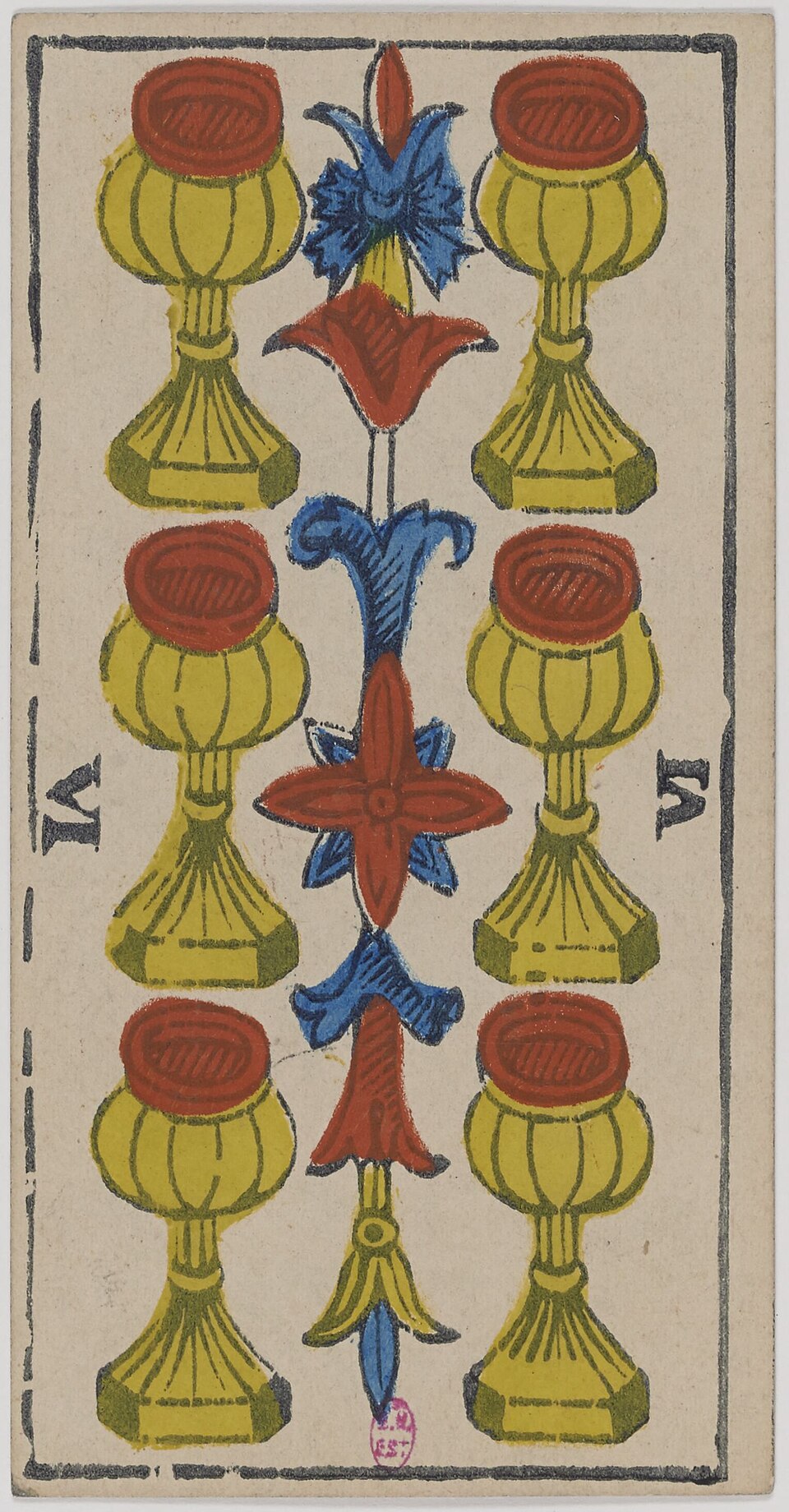 Six de Coupes, arcane mineur du tarot de Marseille