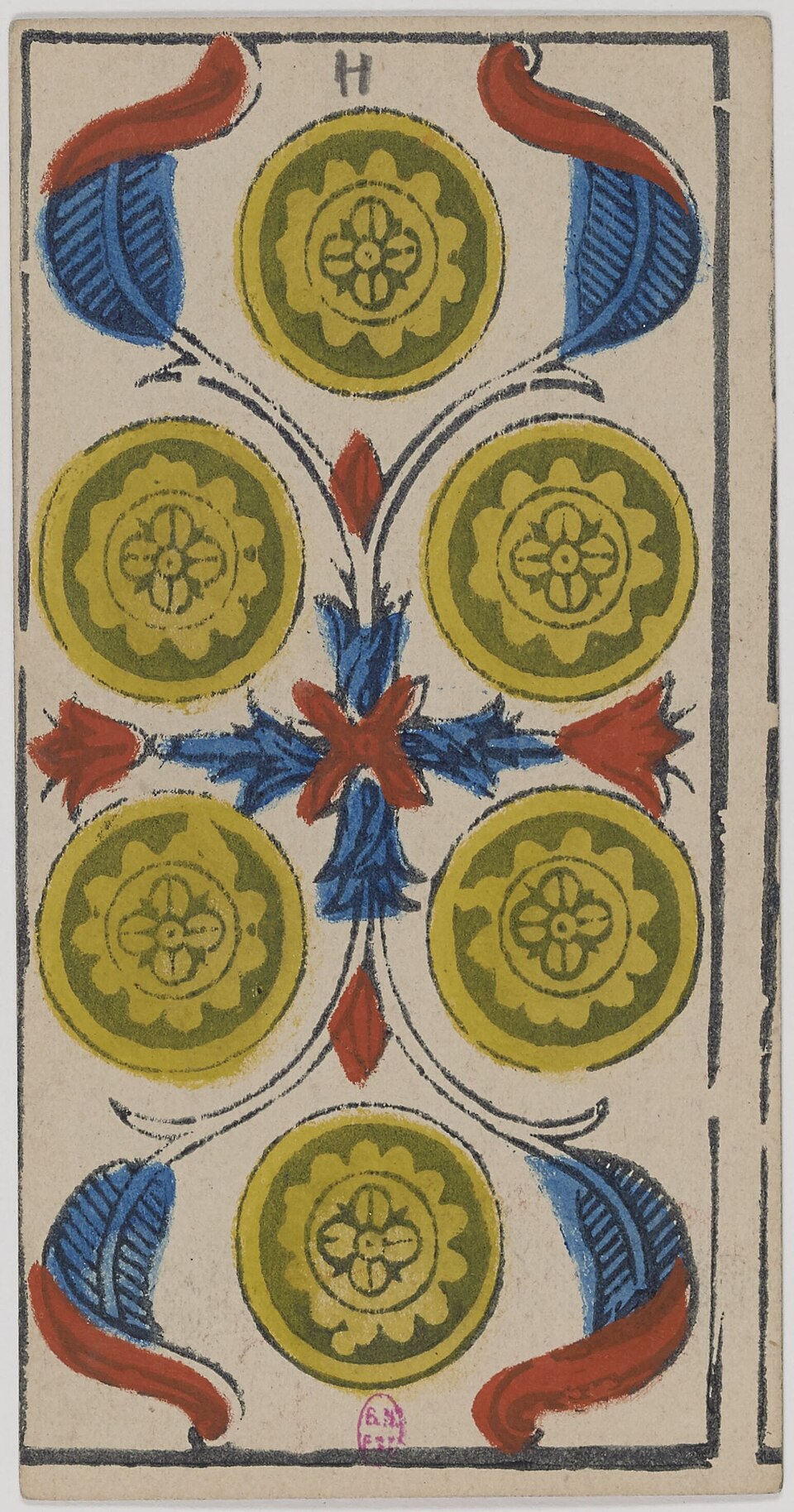 Six de Deniers, arcane mineur du tarot de Marseille