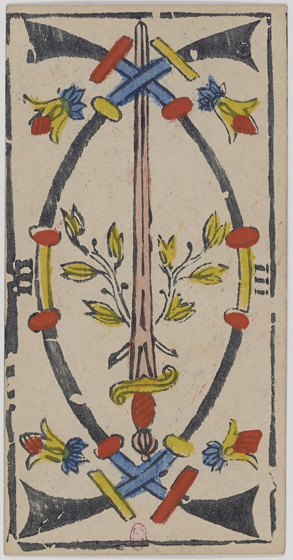 Trois d'Épées, arcane mineur du tarot de Marseille