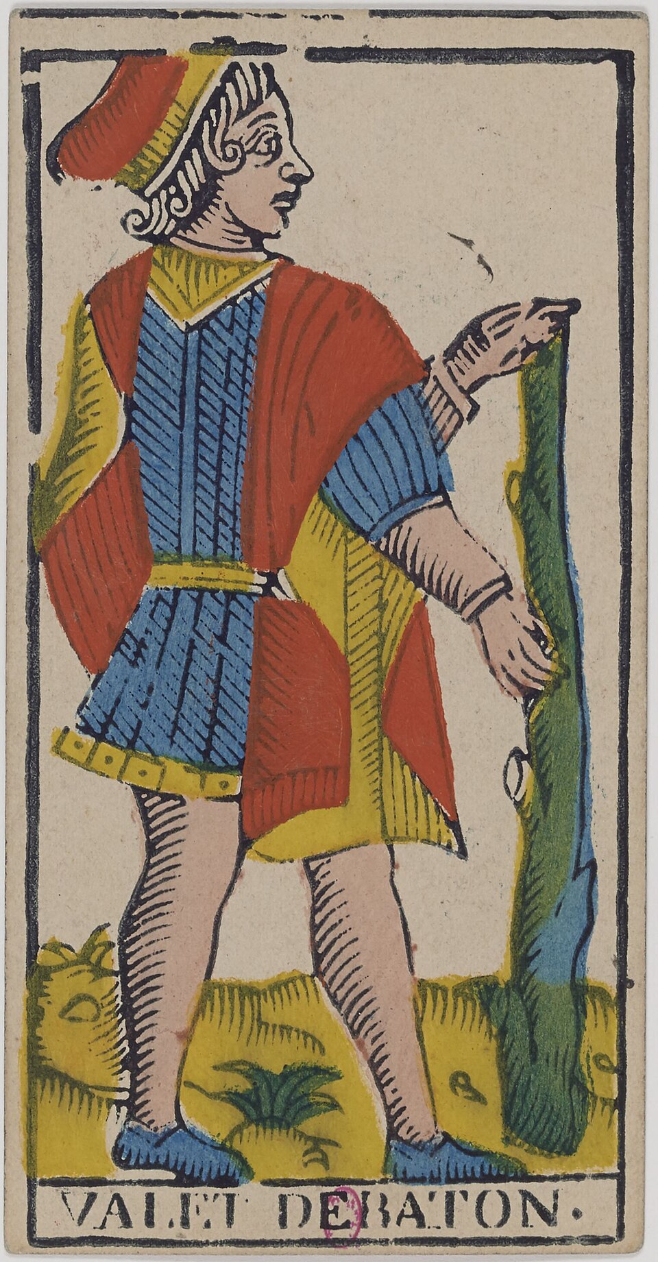 Valet de Bâtons, arcane mineur du tarot de Marseille